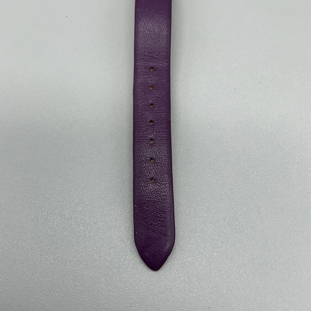 Boum Womens Watch 36mm Purple Dial Gold Tone Leather 3ATM WR New Battery